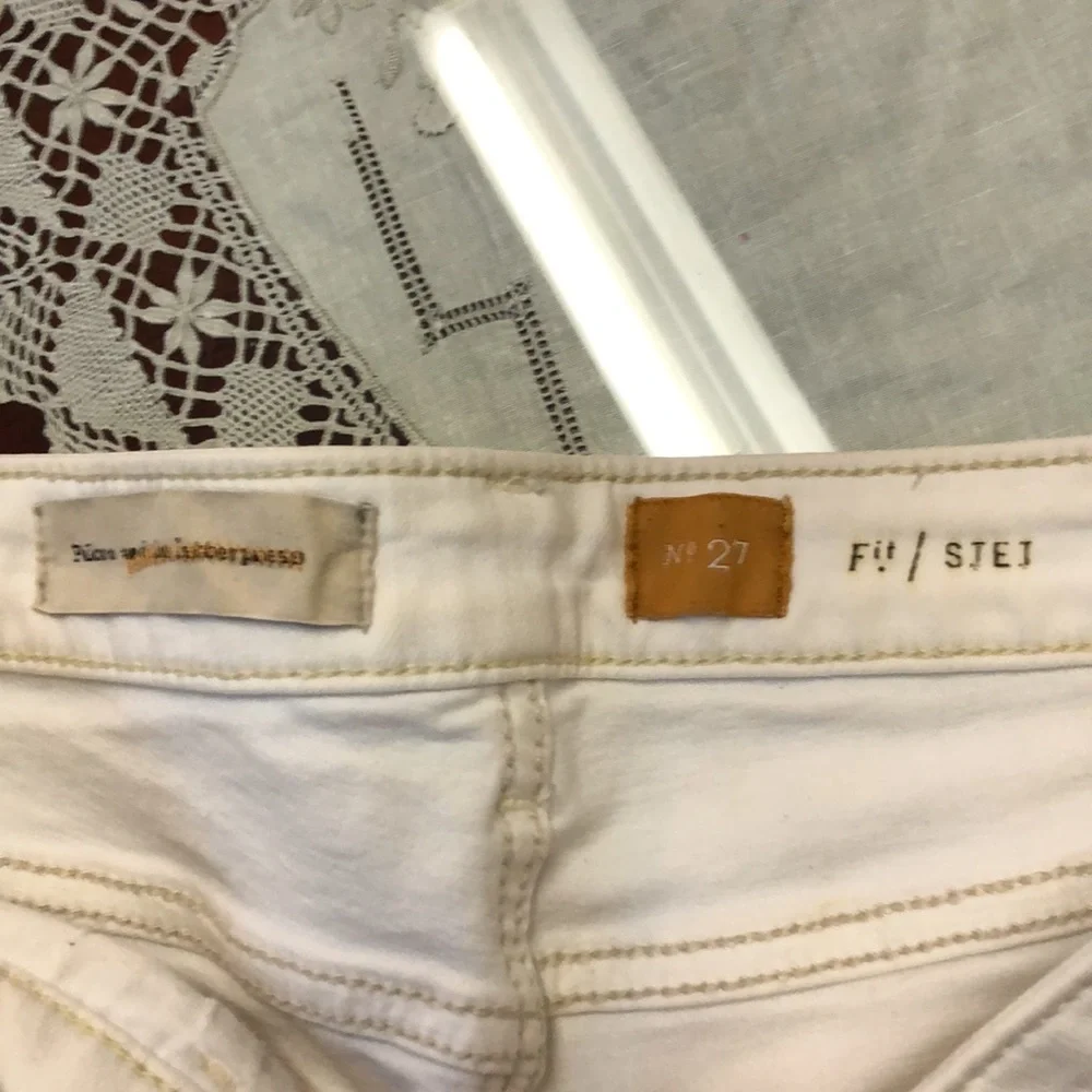 Anthropologie Pilcro & The Letterpress White Denim Bermuda Jeans Shorts Size 27 - Picture 7 of 9